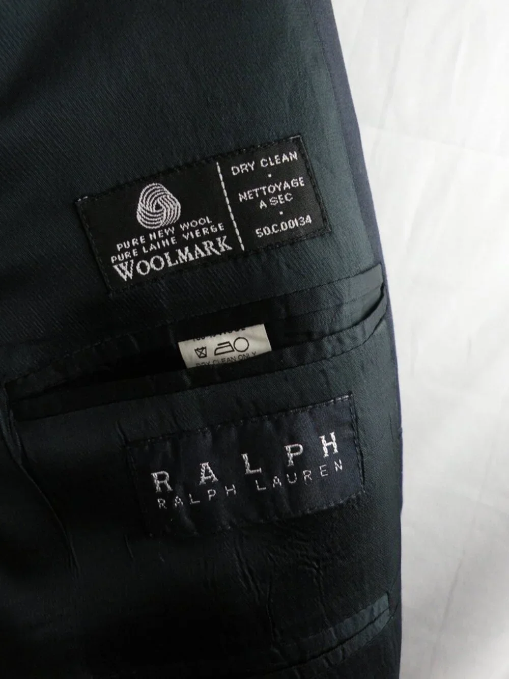 RALPH LAUREN Navy Wool Blazer Gold Crest Buttons Preppy Size 40R/42R